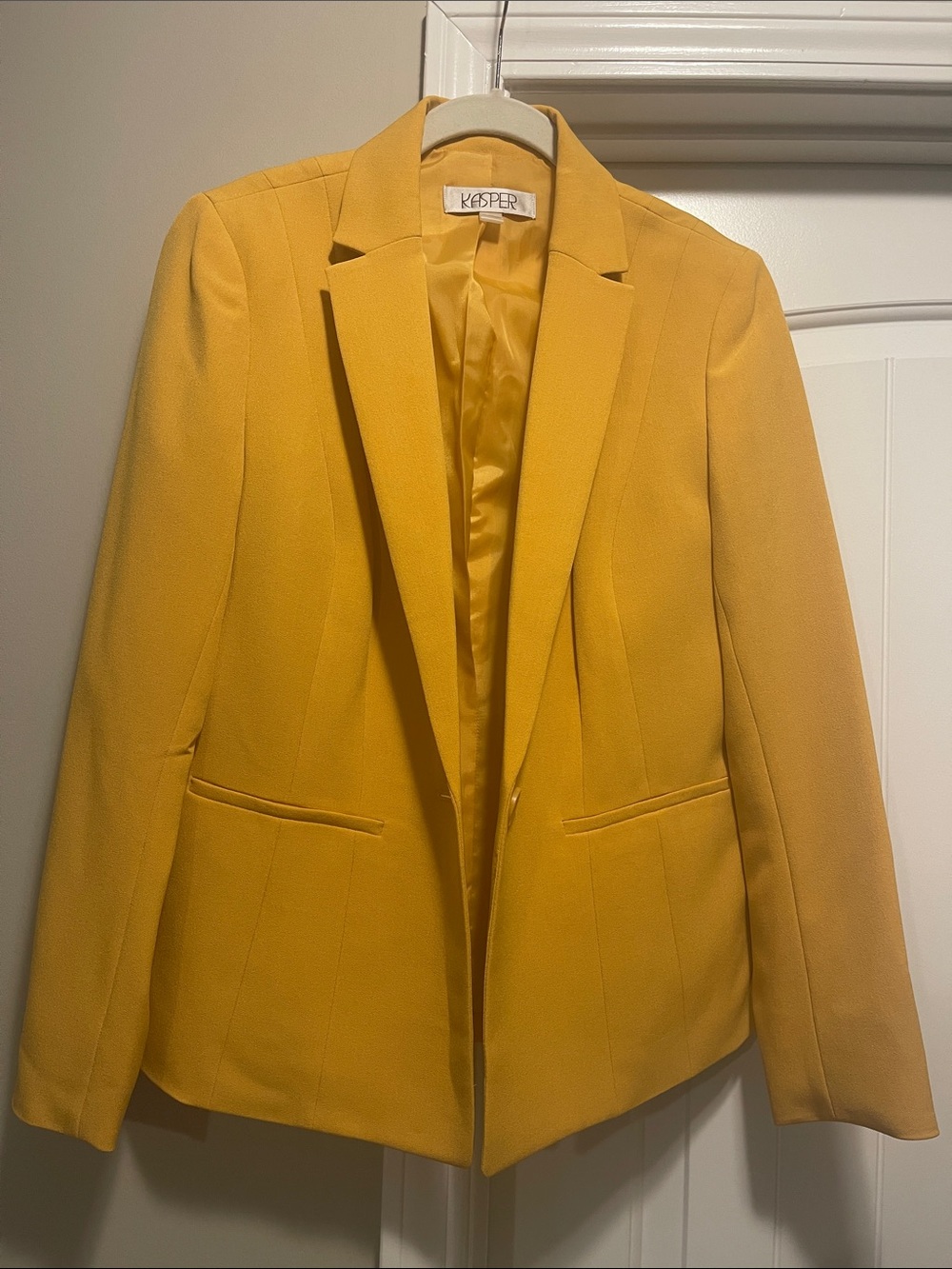 Kasper Women's Yellow Structured Tailored Blazer